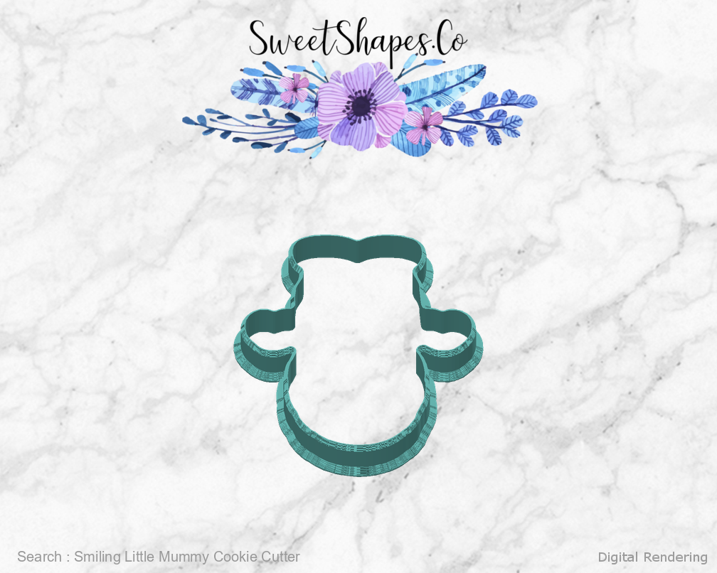 Smiling Little Mummy Cookie Cutter — back view