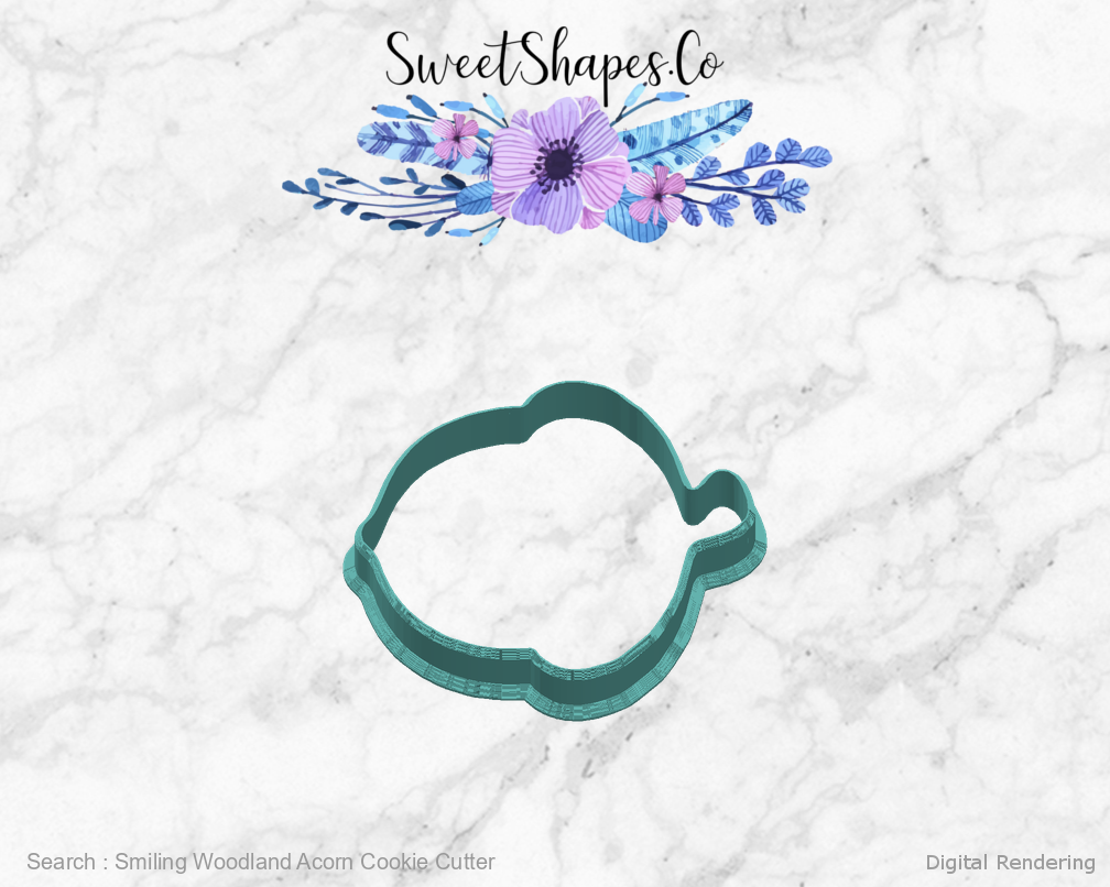 Smiling Woodland Acorn Cookie Cutter — right view