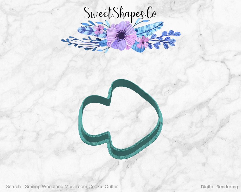 Smiling Woodland Mushroom Cookie Cutter — right view