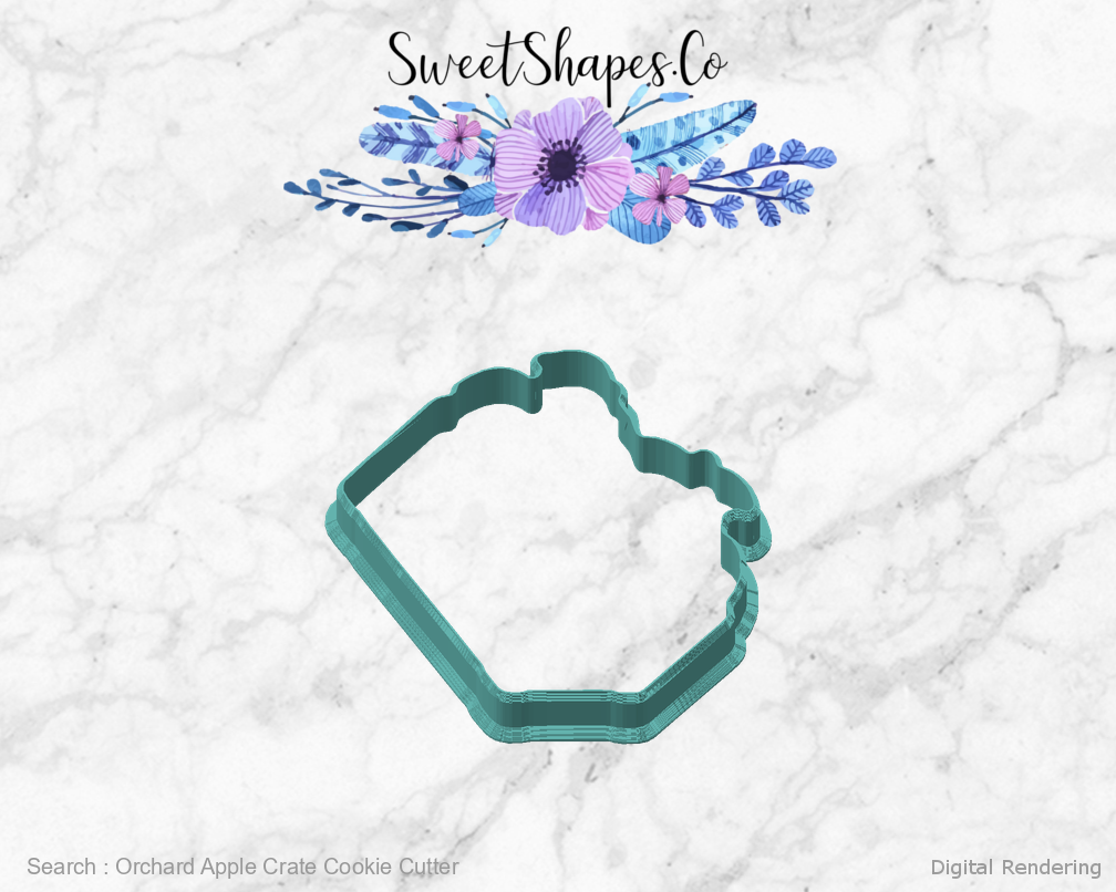 Orchard Apple Crate Cookie Cutter — angled front view