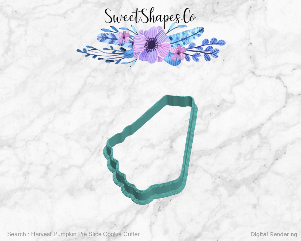 Harvest Pumpkin Pie Slice Cookie Cutter — left view