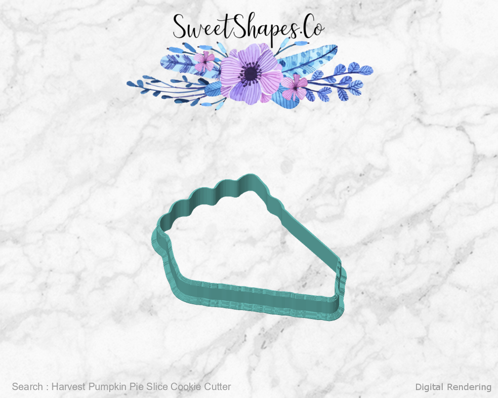 Harvest Pumpkin Pie Slice Cookie Cutter — front view