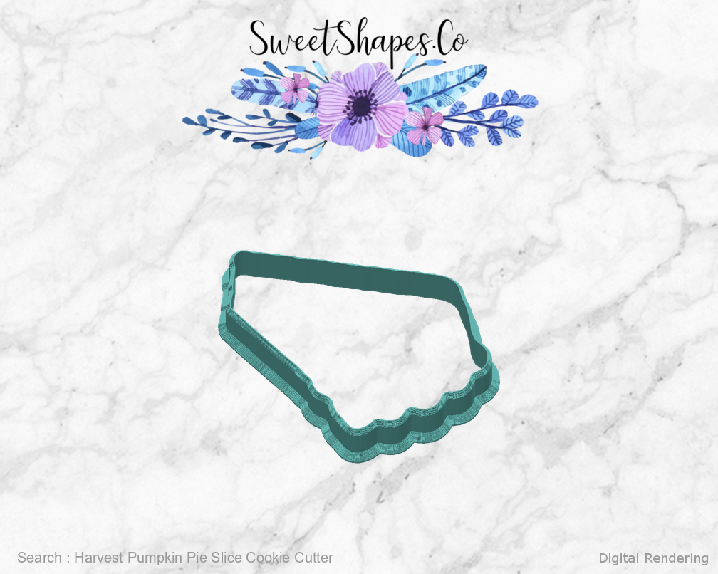 Harvest Pumpkin Pie Slice Cookie Cutter — back view