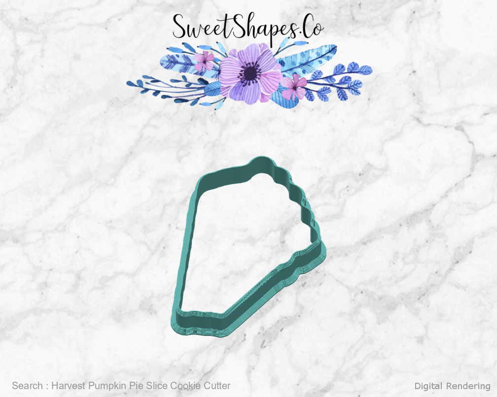 Harvest Pumpkin Pie Slice Cookie Cutter — right view