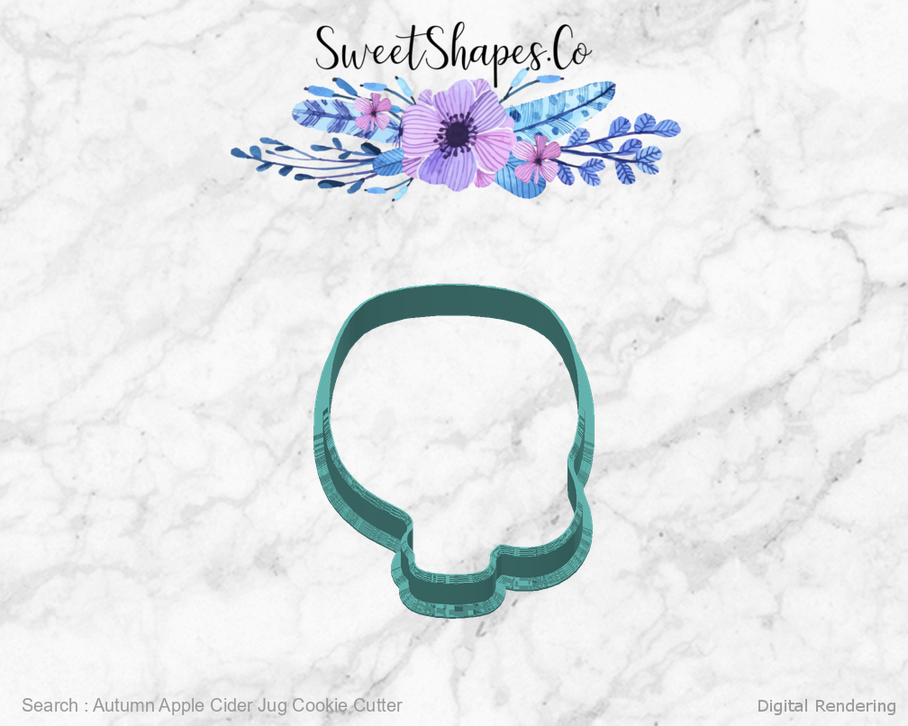 Autumn Apple Cider Jug Cookie Cutter — back view