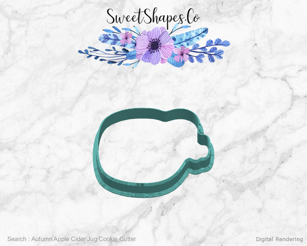 Autumn Apple Cider Jug Cookie Cutter — right view