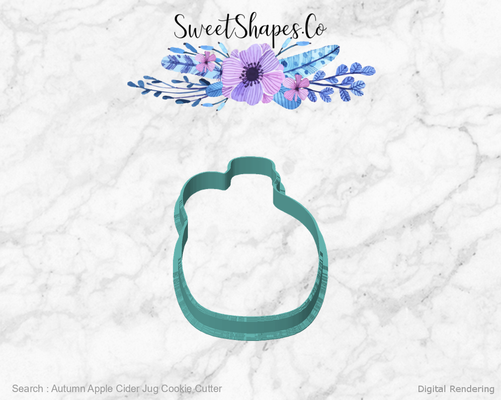 Autumn Apple Cider Jug Cookie Cutter — front view