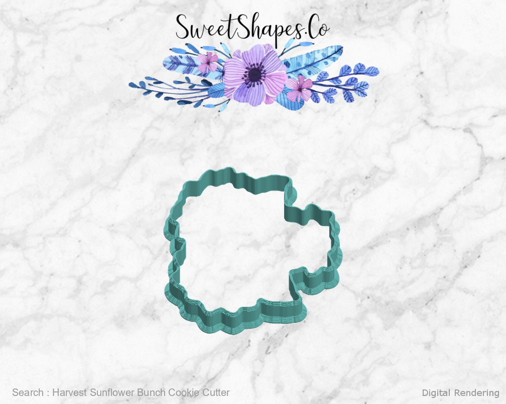 Harvest Sunflower Bunch Cookie Cutter — left view