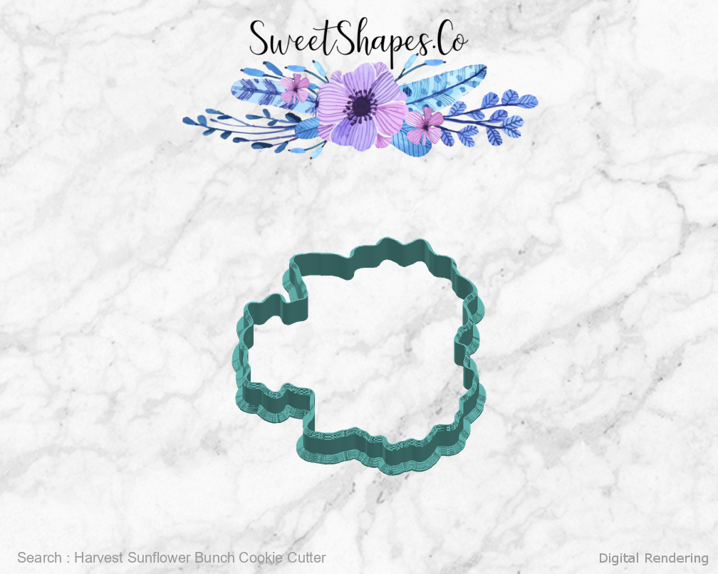Harvest Sunflower Bunch Cookie Cutter — right view