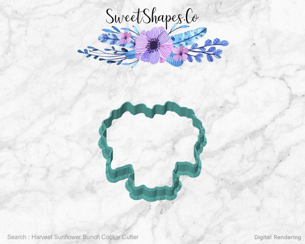 Harvest Sunflower Bunch Cookie Cutter — front view