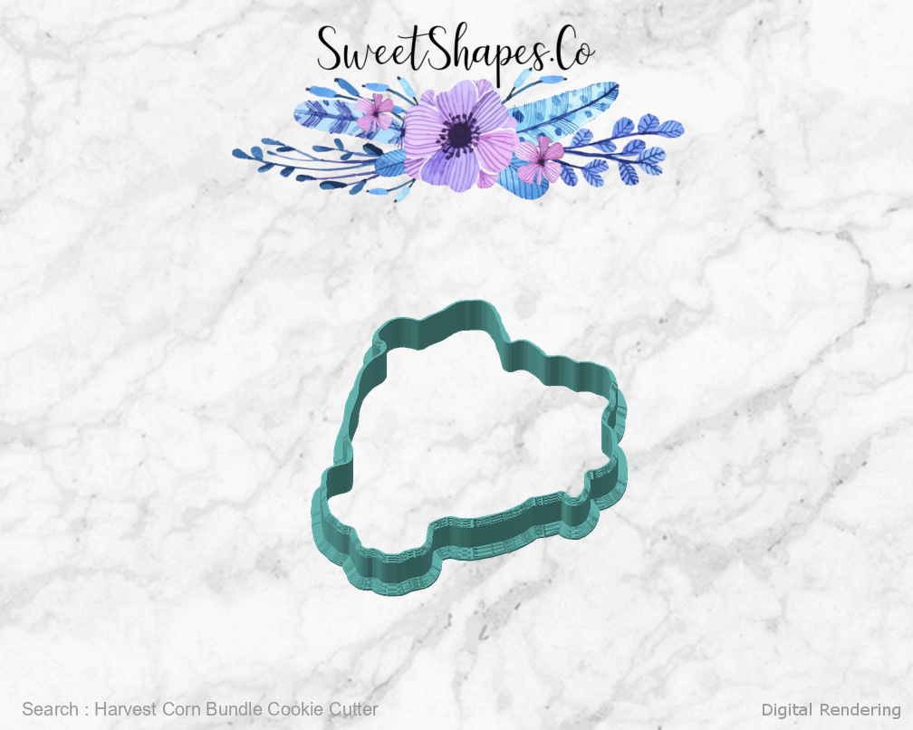 Harvest Corn Bundle Cookie Cutter — angled front view