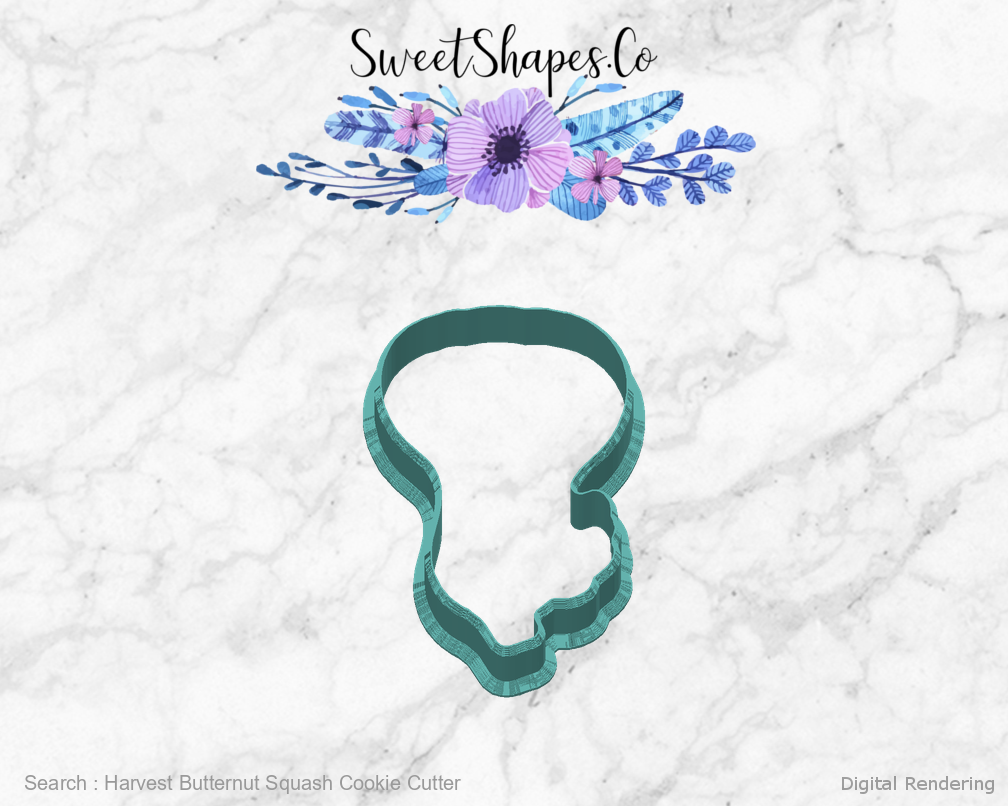 Harvest Butternut Squash Cookie Cutter — back view