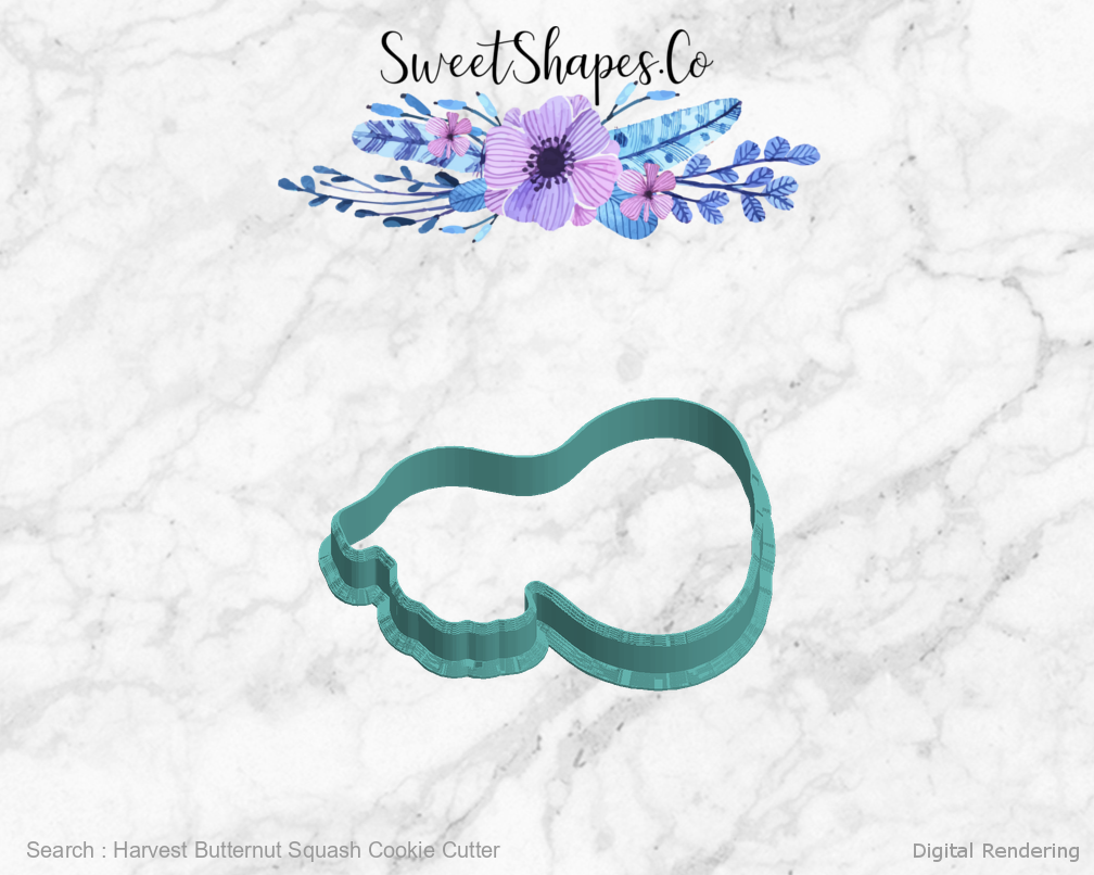 Harvest Butternut Squash Cookie Cutter — left view