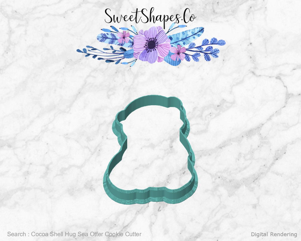 Cocoa Shell Hug Sea Otter Cookie Cutter — front view