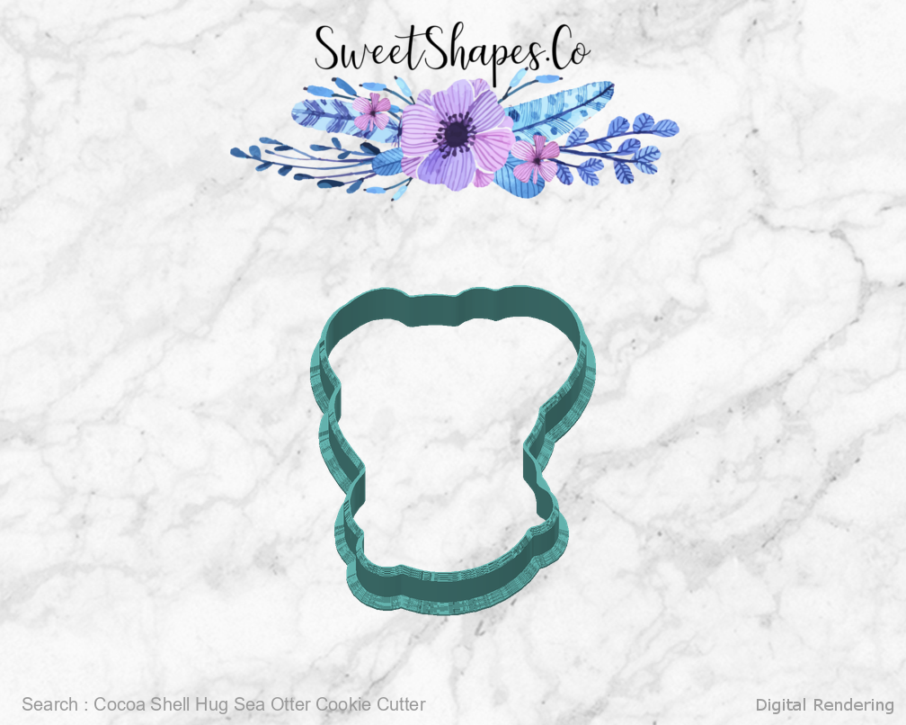 Cocoa Shell Hug Sea Otter Cookie Cutter — back view