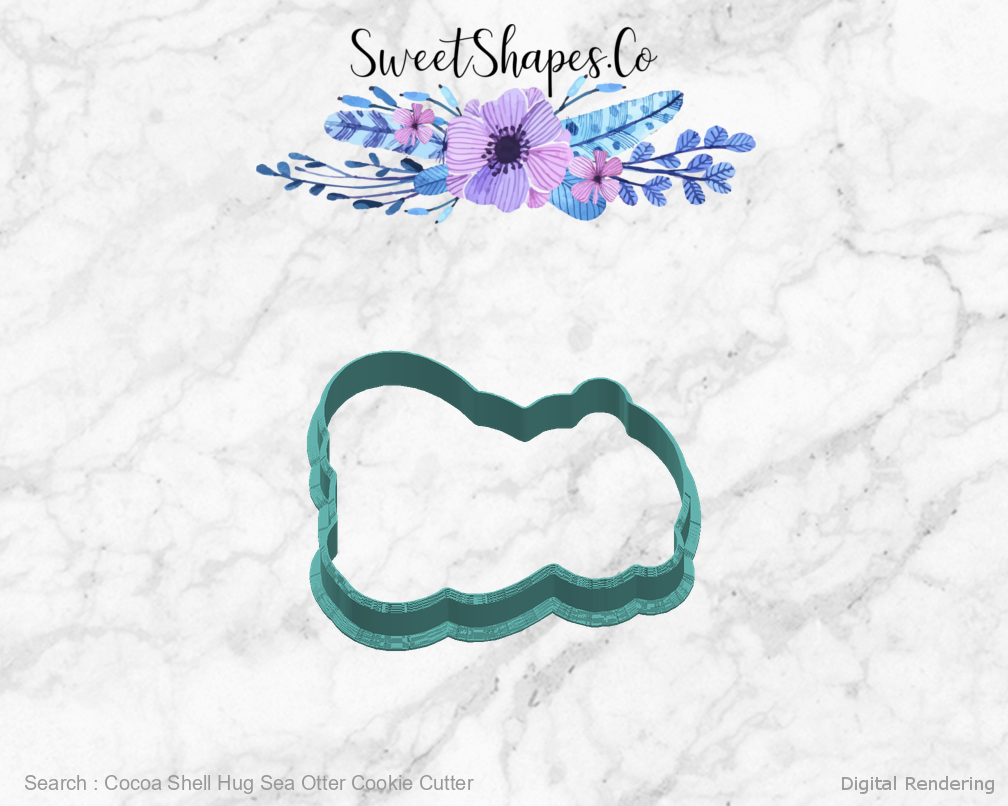 Cocoa Shell Hug Sea Otter Cookie Cutter — right view