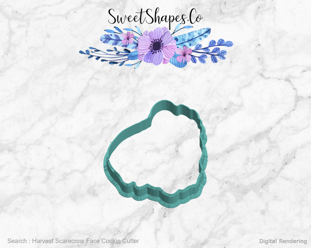 Harvest Scarecrow Face Cookie Cutter — left view