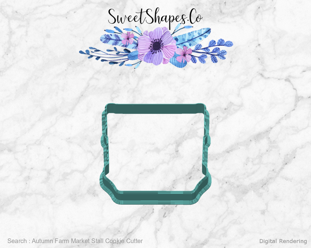 Autumn Farm Market Stall Cookie Cutter — back view