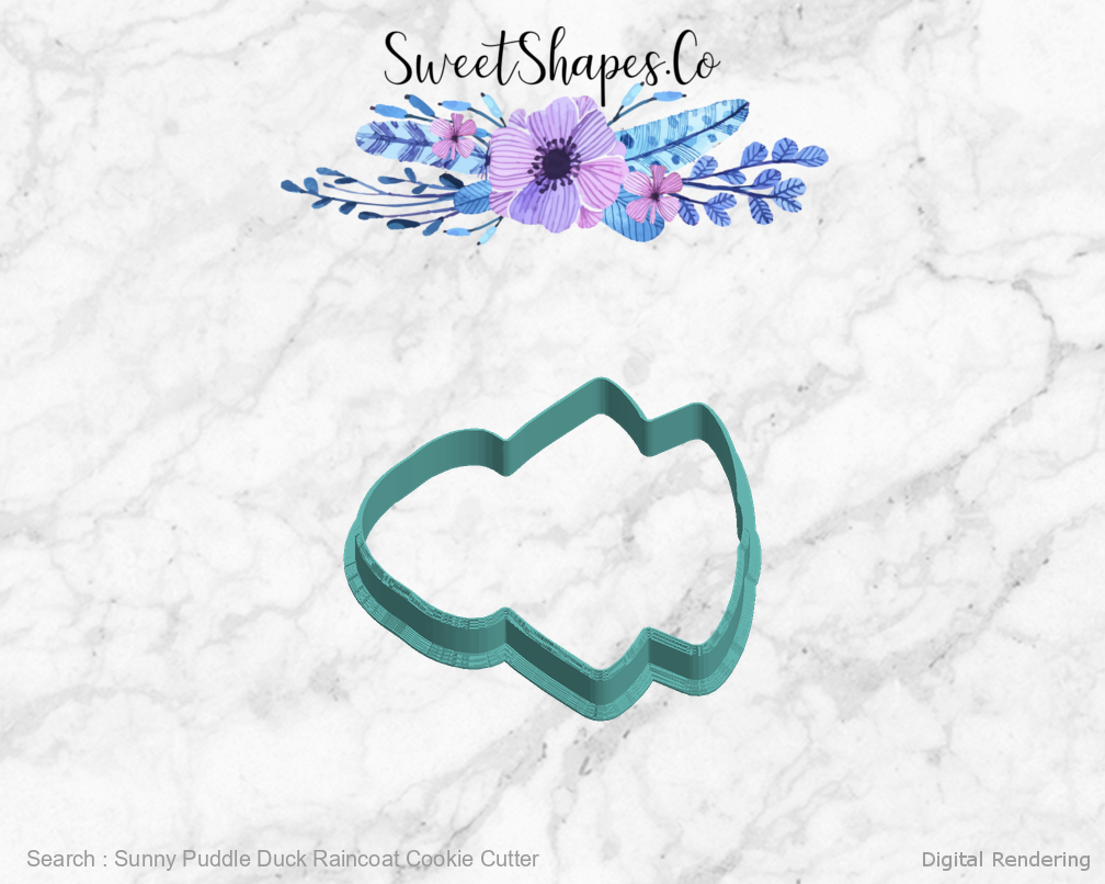 Sunny Puddle Duck Raincoat Cookie Cutter — left view