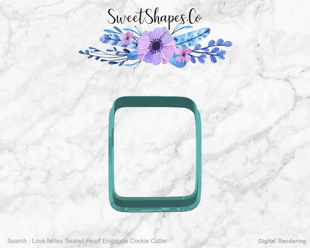 Love Notes Sealed Heart Envelope Cookie Cutter — right view