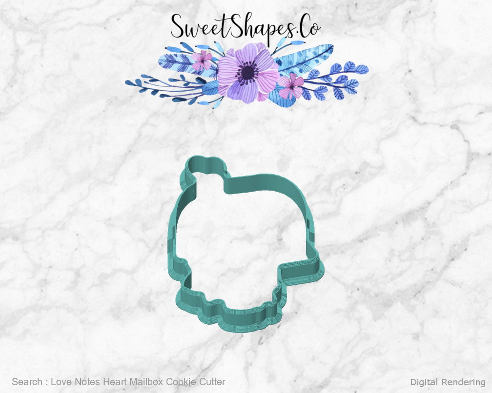 Love Notes Heart Mailbox Cookie Cutter — front view
