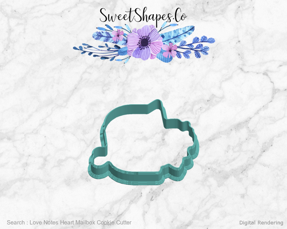 Love Notes Heart Mailbox Cookie Cutter — left view