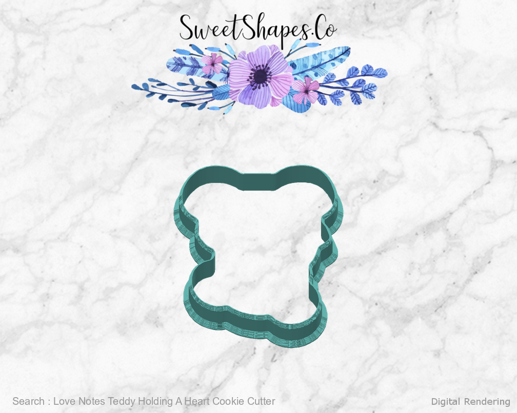Love Notes Teddy Holding A Heart Cookie Cutter — back view