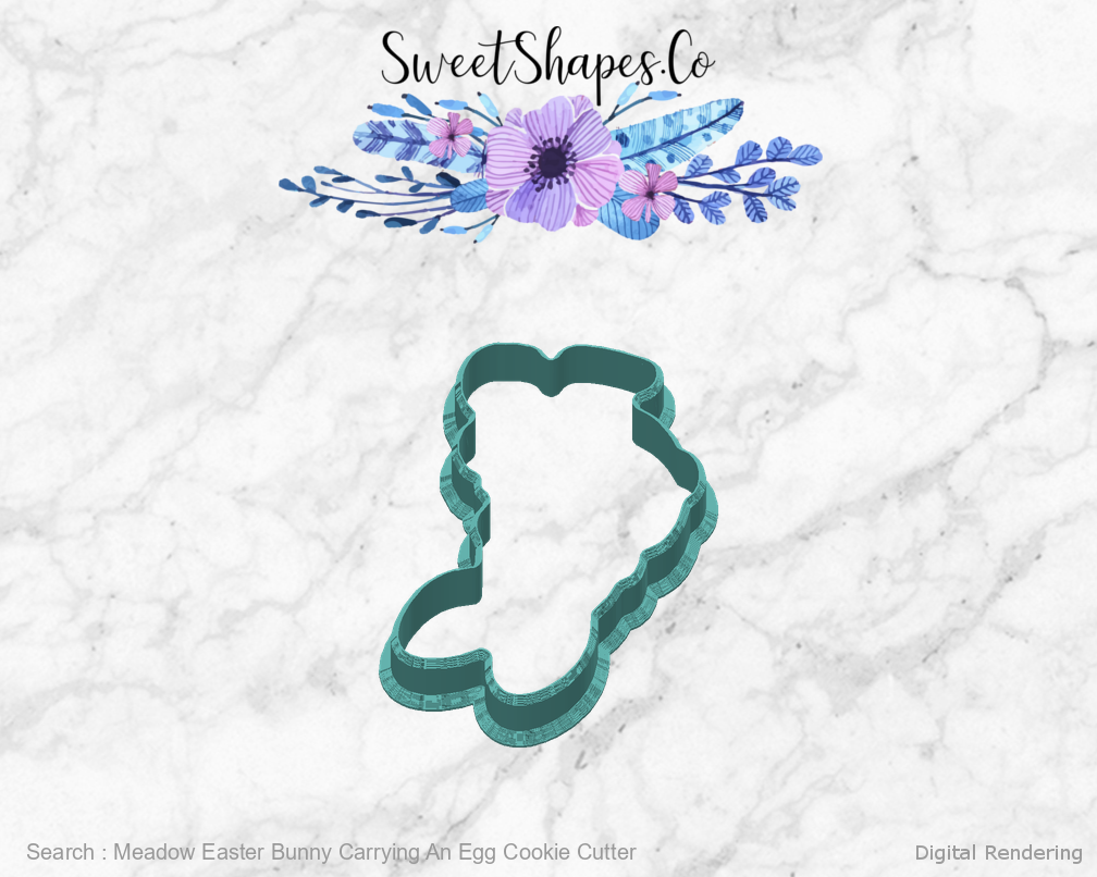 Meadow Easter Bunny Carrying An Egg Cookie Cutter — back view