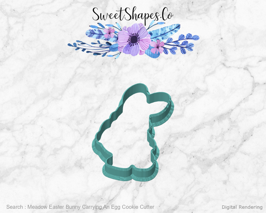 Meadow Easter Bunny Carrying An Egg Cookie Cutter — front view