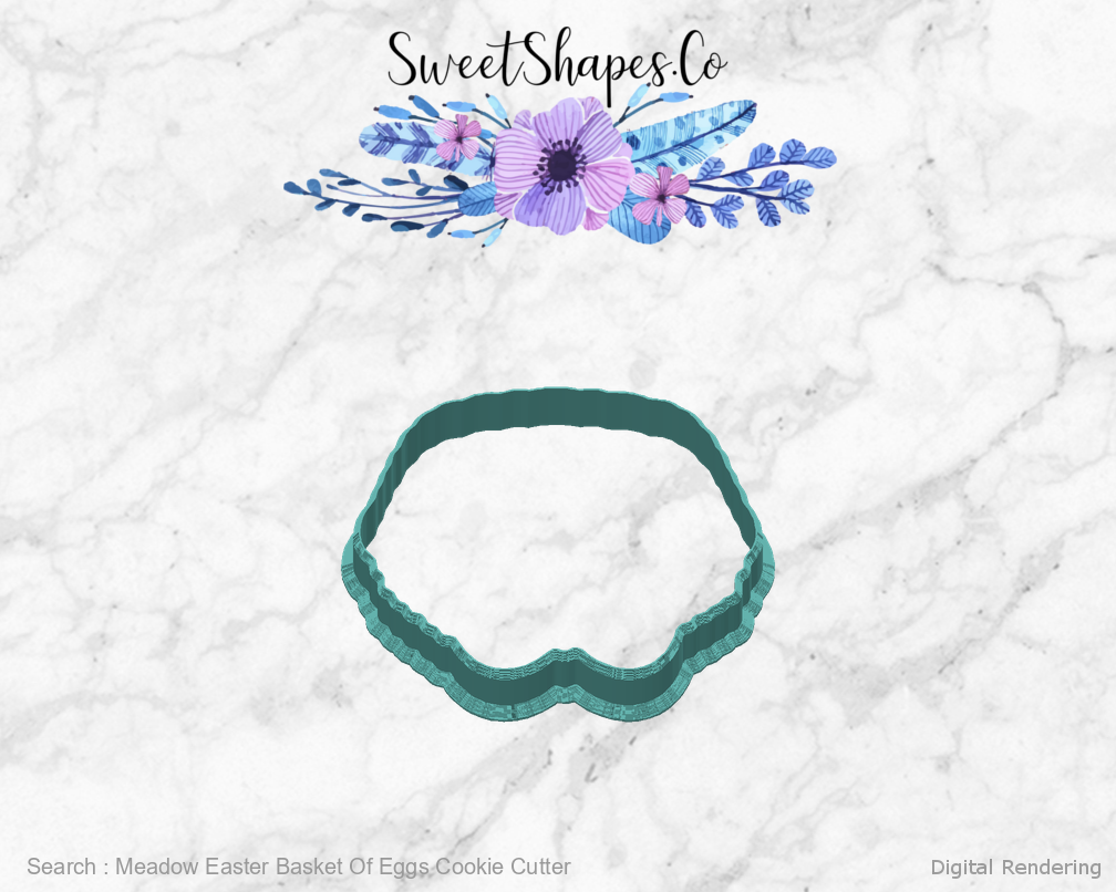 Meadow Easter Basket Of Eggs Cookie Cutter — back view