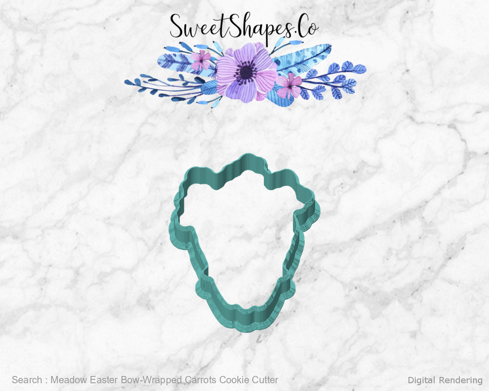 Meadow Easter Bow-Wrapped Carrots Cookie Cutter — front view