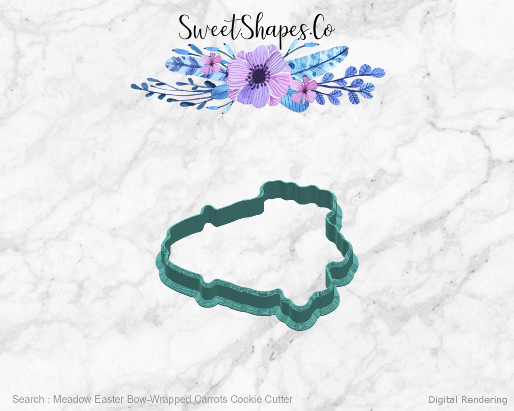 Meadow Easter Bow-Wrapped Carrots Cookie Cutter — right view