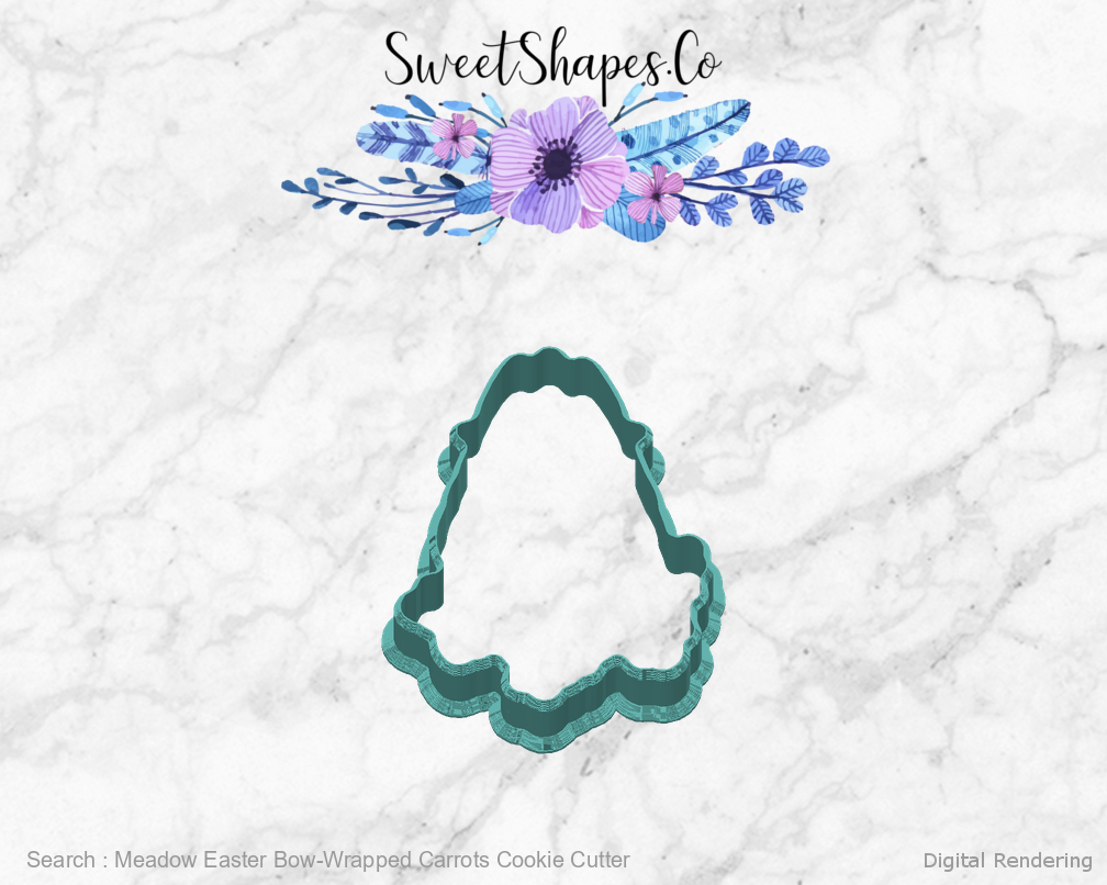 Meadow Easter Bow-Wrapped Carrots Cookie Cutter — back view