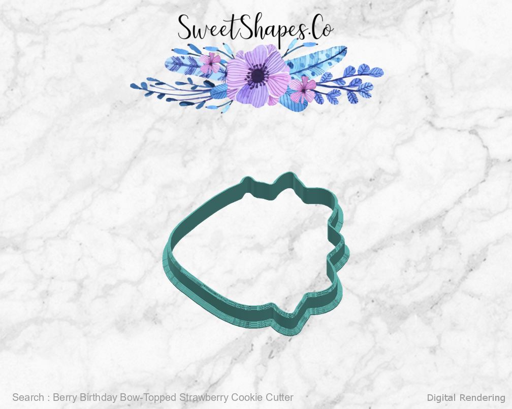 Berry Birthday Bow-Topped Strawberry Cookie Cutter — right view