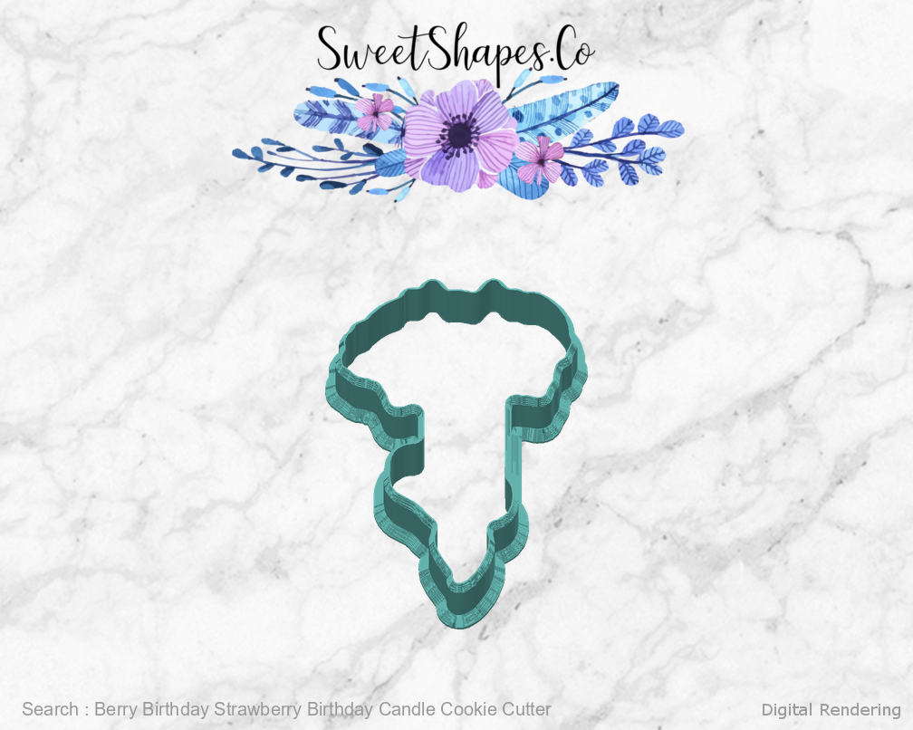 Berry Birthday Strawberry Birthday Candle Cookie Cutter — back view
