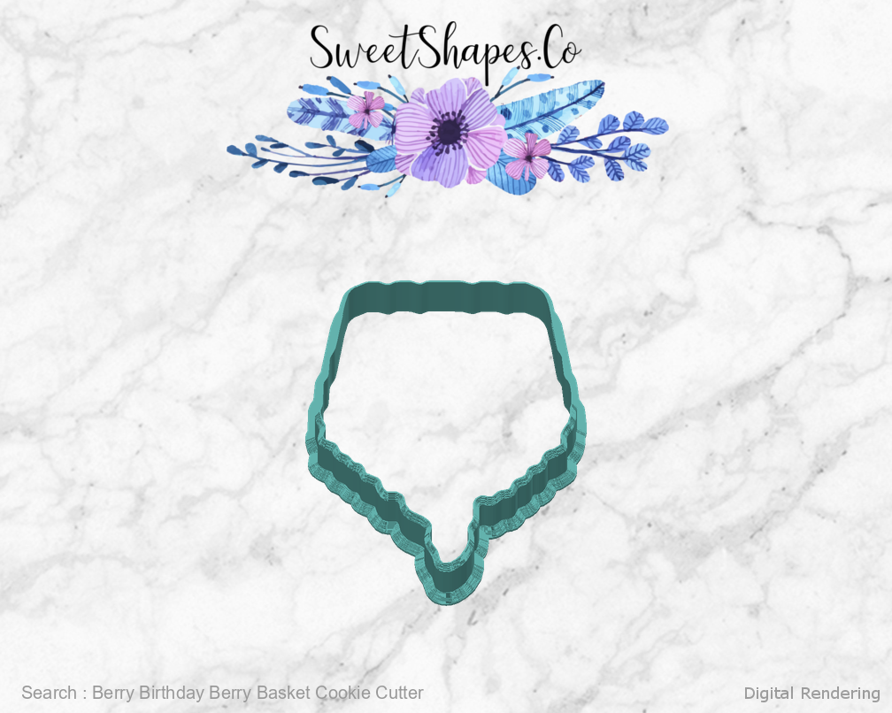 Berry Birthday Berry Basket Cookie Cutter — back view