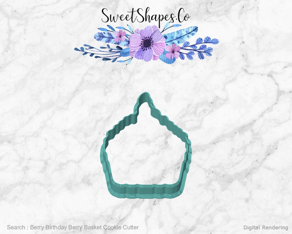 Berry Birthday Berry Basket Cookie Cutter — front view