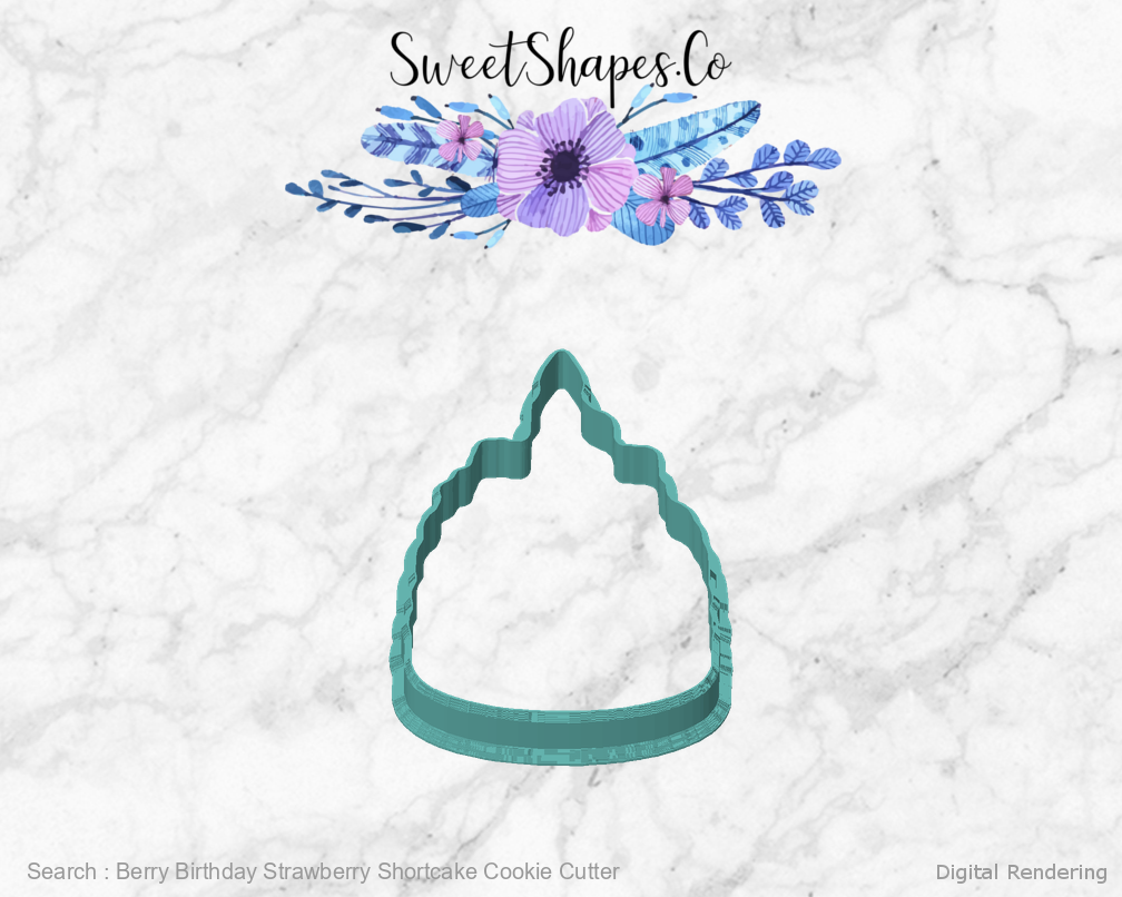Berry Birthday Strawberry Shortcake Cookie Cutter — front view
