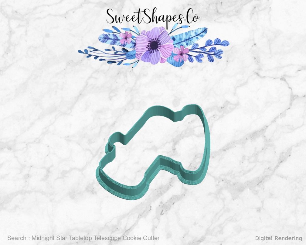 Midnight Star Tabletop Telescope Cookie Cutter — left view