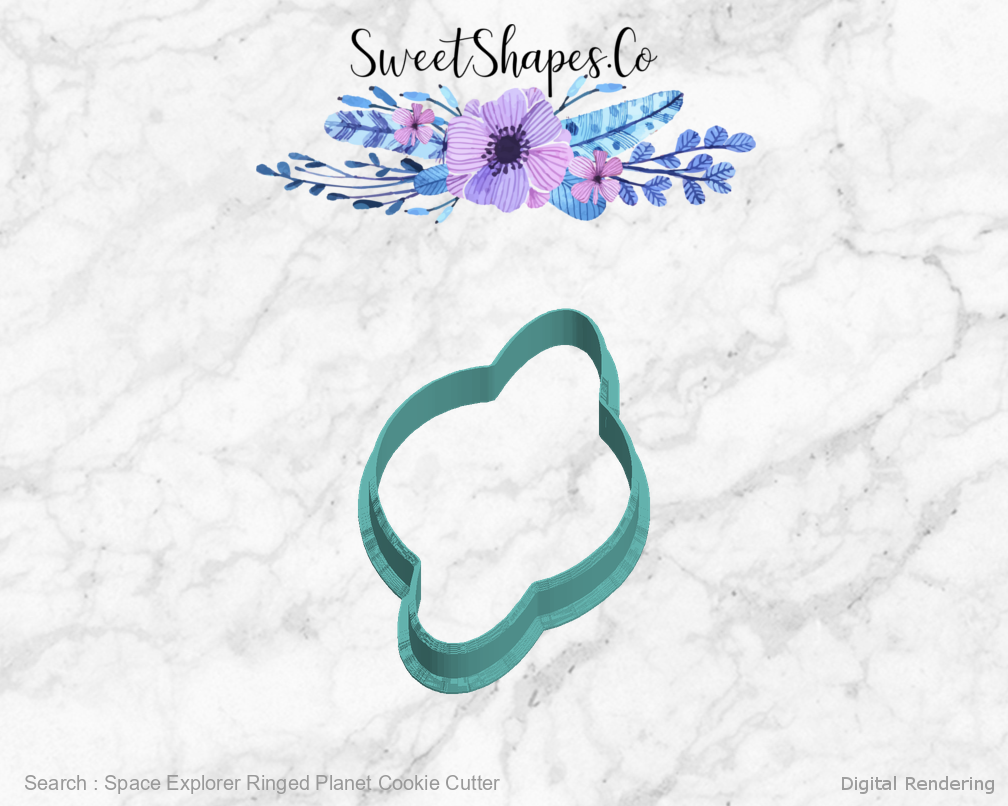 Space Explorer Ringed Planet Cookie Cutter — left view