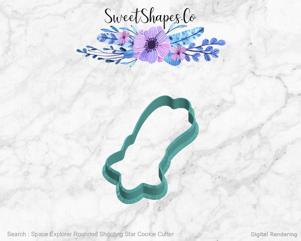 Space Explorer Rounded Shooting Star Cookie Cutter — left view