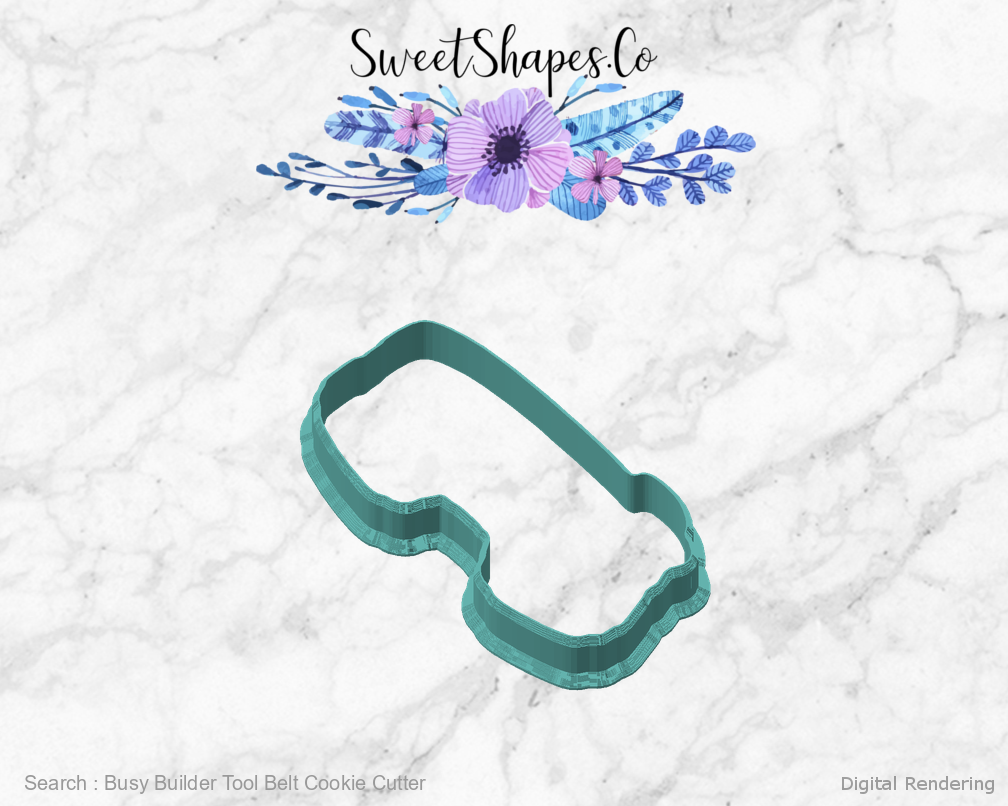 Busy Builder Tool Belt Cookie Cutter — angled front view