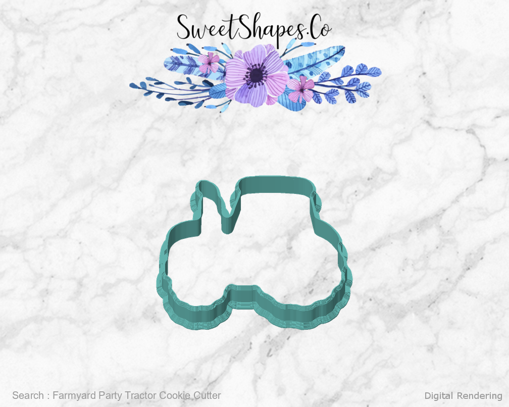 Farmyard Party Tractor Cookie Cutter — front view
