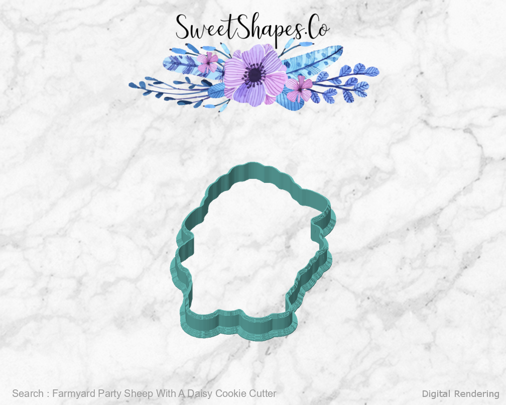 Farmyard Party Sheep With A Daisy Cookie Cutter — front view