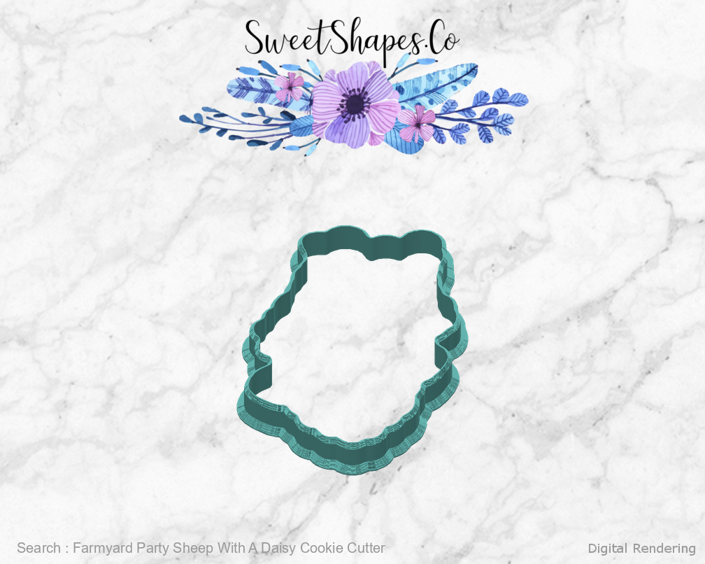 Farmyard Party Sheep With A Daisy Cookie Cutter — back view
