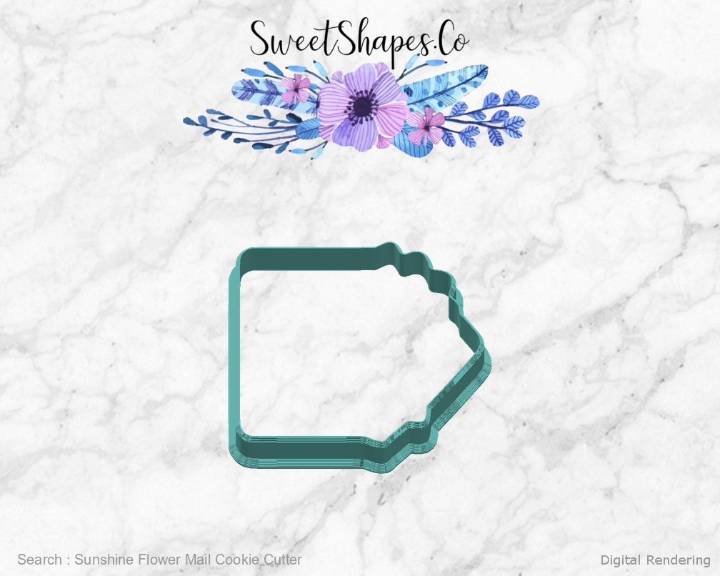 Sunshine Flower Mail Cookie Cutter — right view