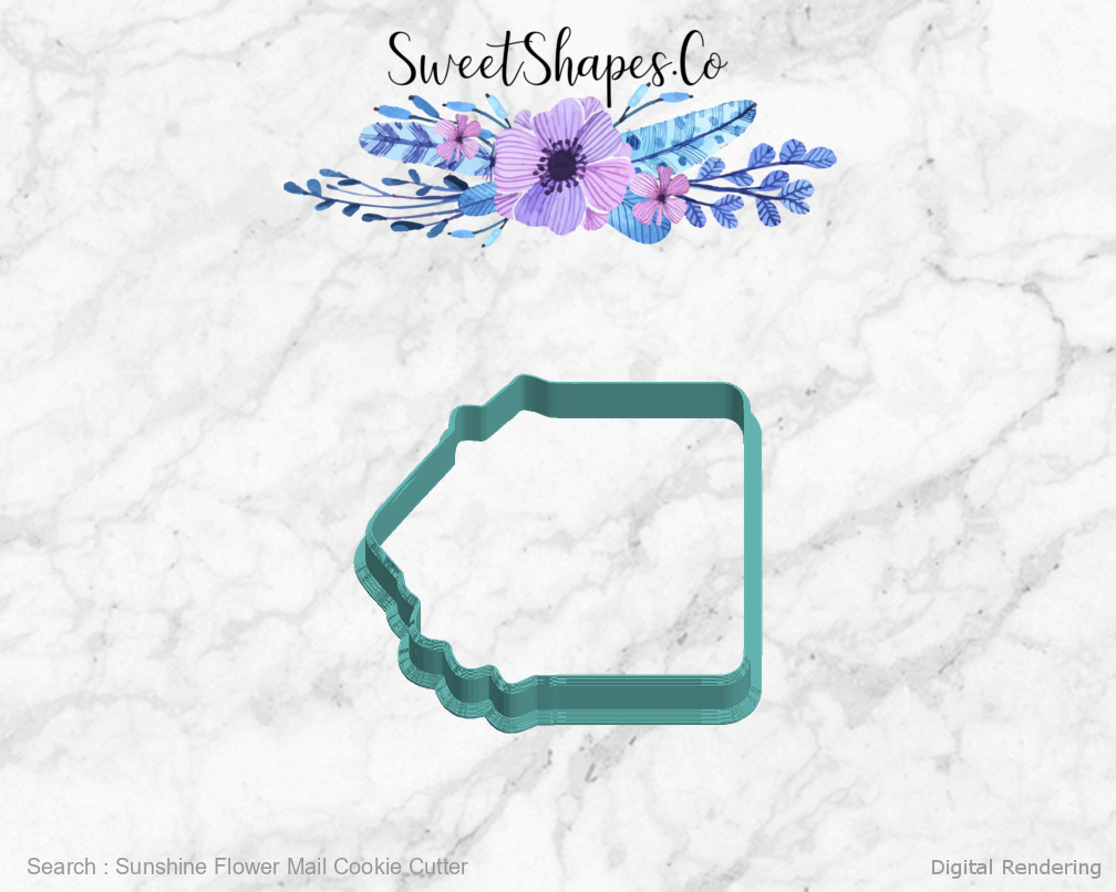 Sunshine Flower Mail Cookie Cutter — left view