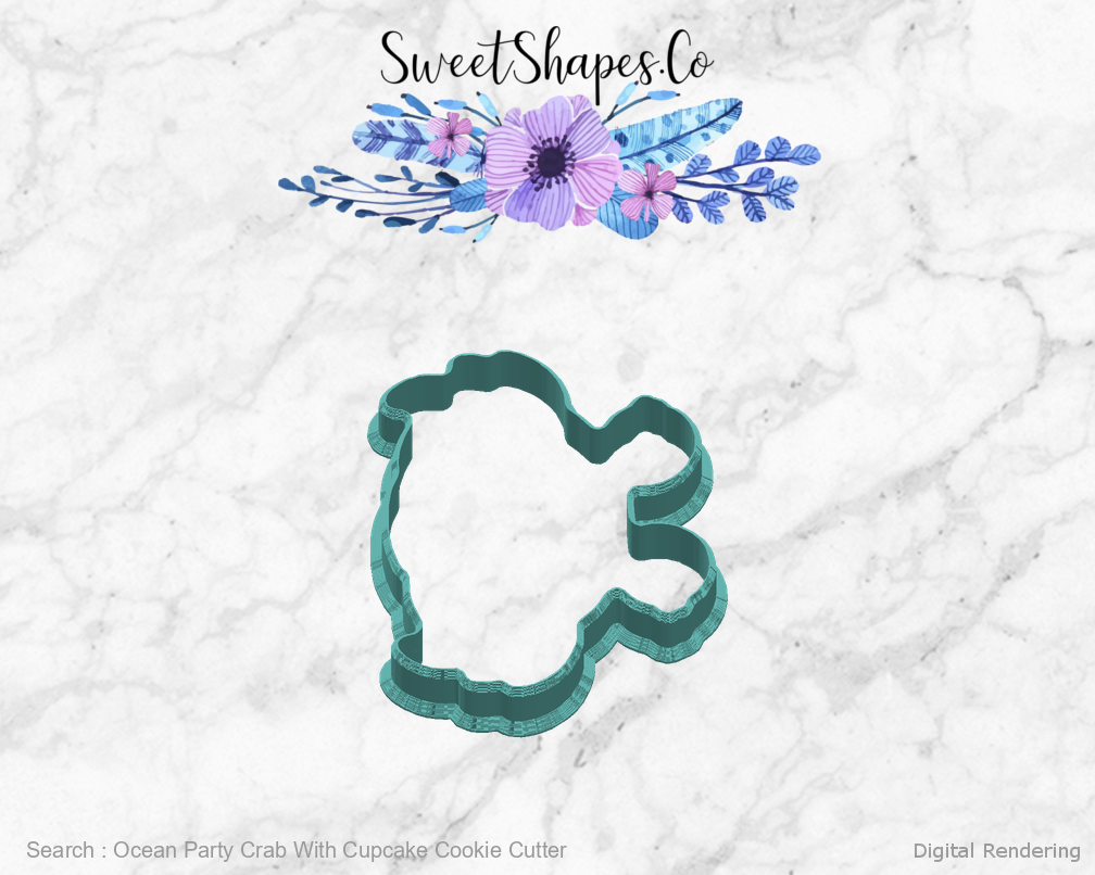 Ocean Party Crab With Cupcake Cookie Cutter — right view