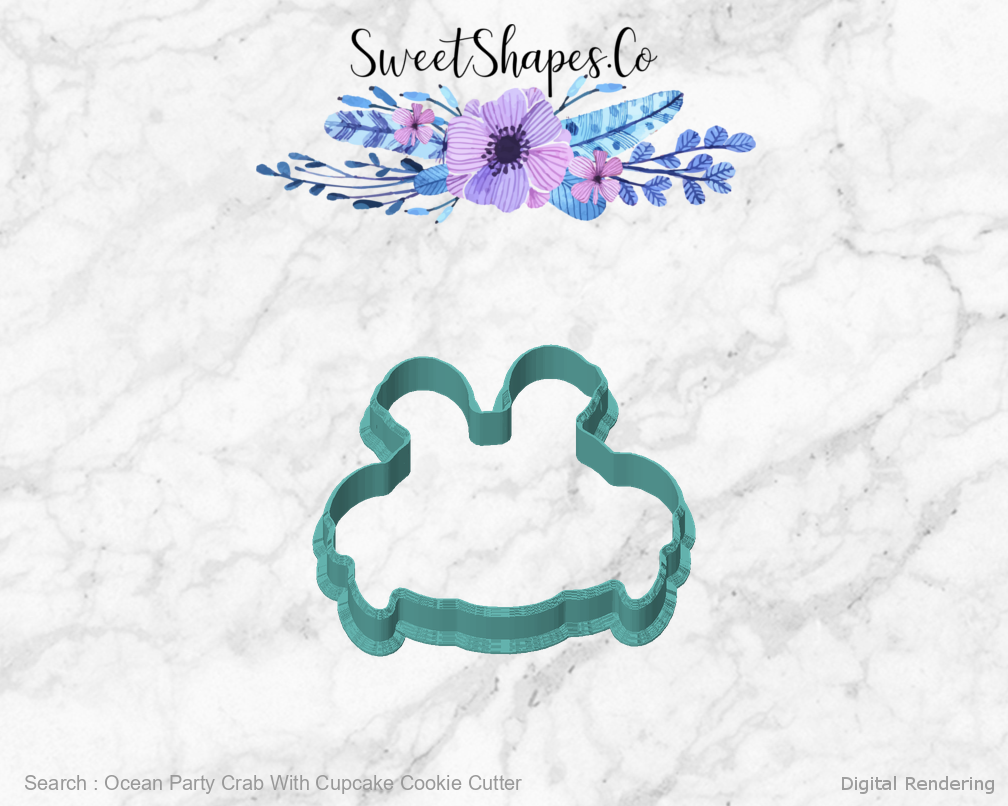 Ocean Party Crab With Cupcake Cookie Cutter — front view