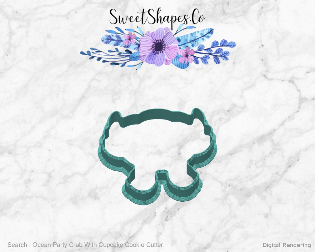 Ocean Party Crab With Cupcake Cookie Cutter — back view